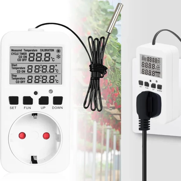 Priza cu termostat Miraza cu sonda de temperatura NTC 1,7 metri pentru control incalzire si racire